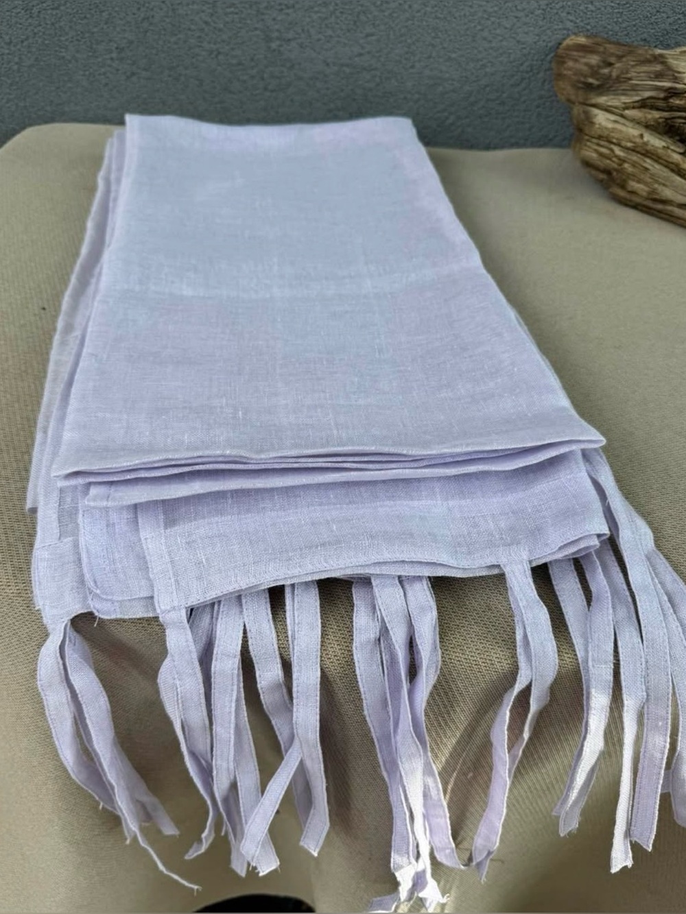 Pottery Barn Kids Lavender linen tie-top curtains 2 panels